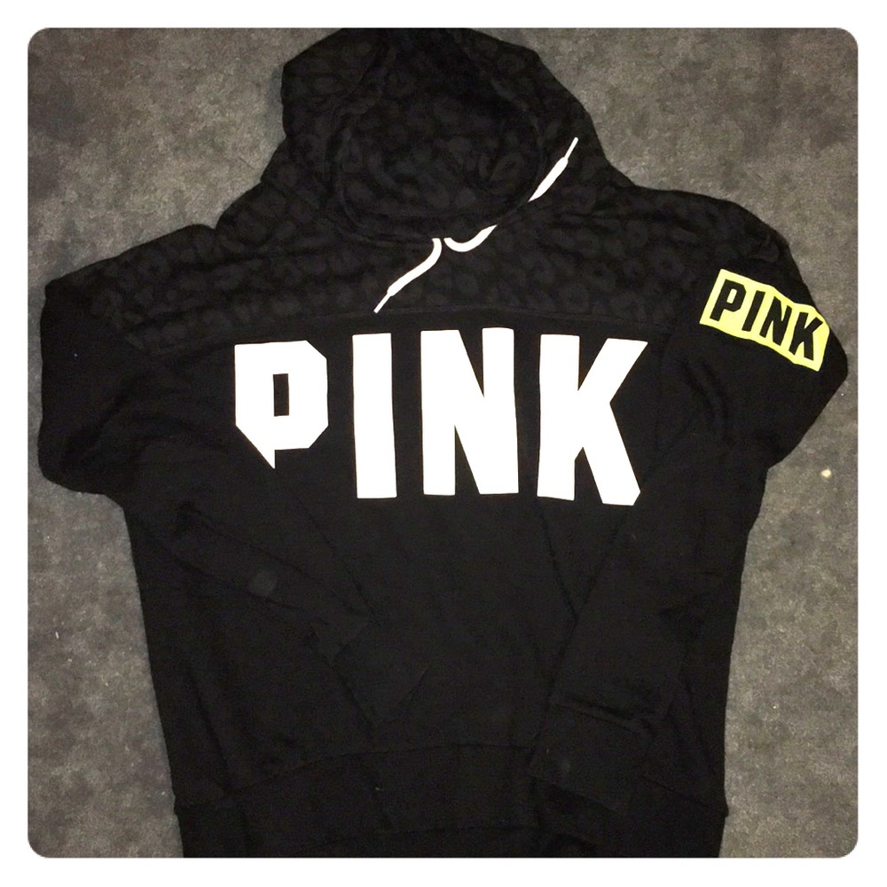 PINK funnel neck leopard print sweatshirt